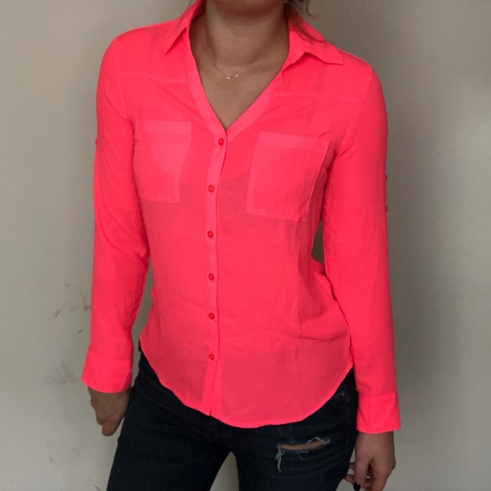 Express Hot Pink Portofino Shirt